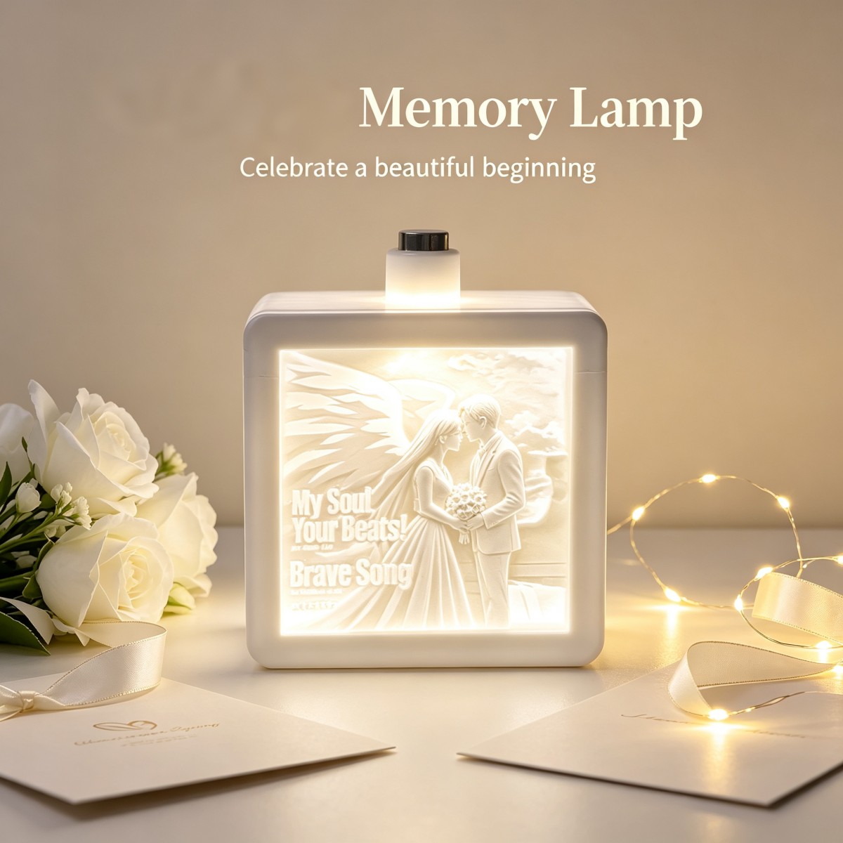 Wedding Led - Персонализированный 3D-печатный ночник с гравировкой фото