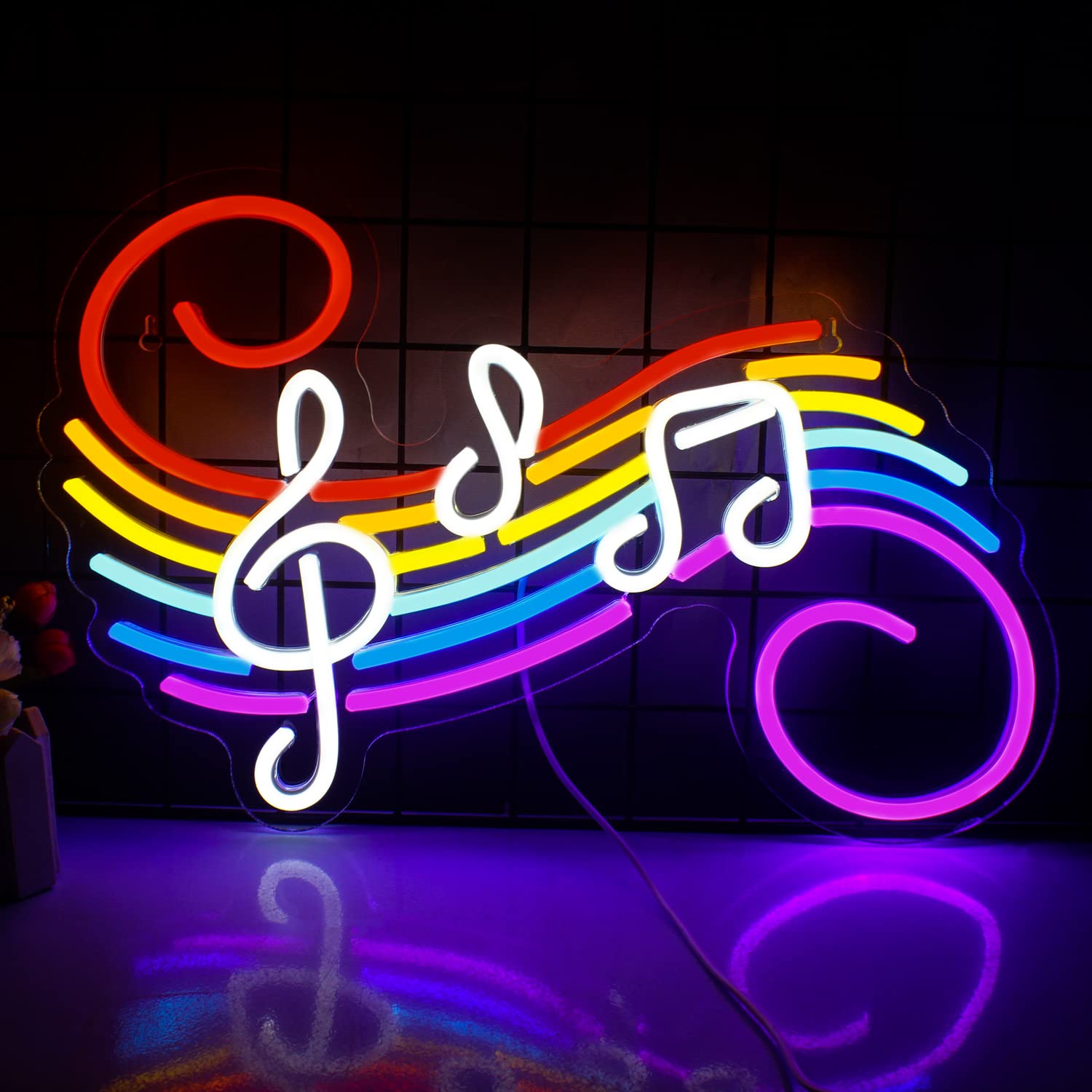 Wedding Led - Неоновая вывеска «Музыкальные ноты»: настраиваемая, разноцветная,
