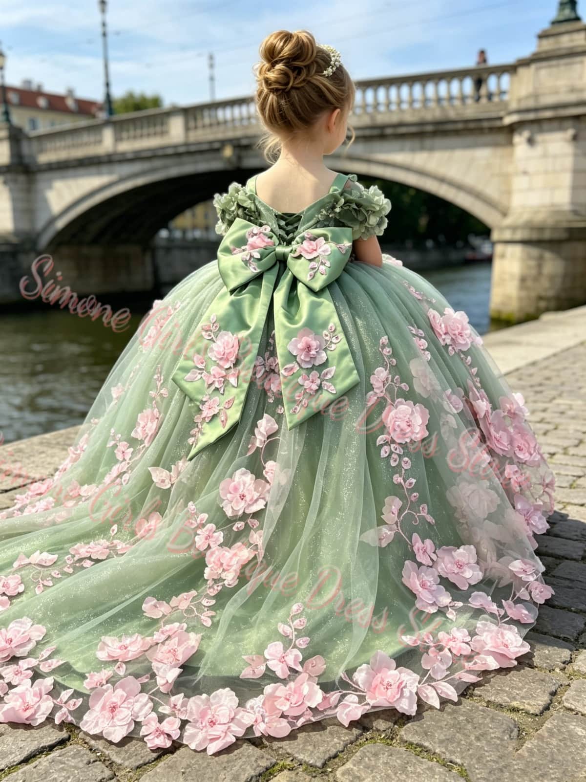 Bridal Sash Ribbon - Высококачественное роскошное детское платье с цветочным